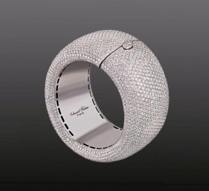 Bracelet from High Jewellery collection set in 18k white gold with diamonds-145cts.