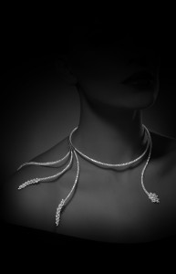 Fountain necklace set in white gold with diamonds from Y-Conic collection, YEPREM Jewellery