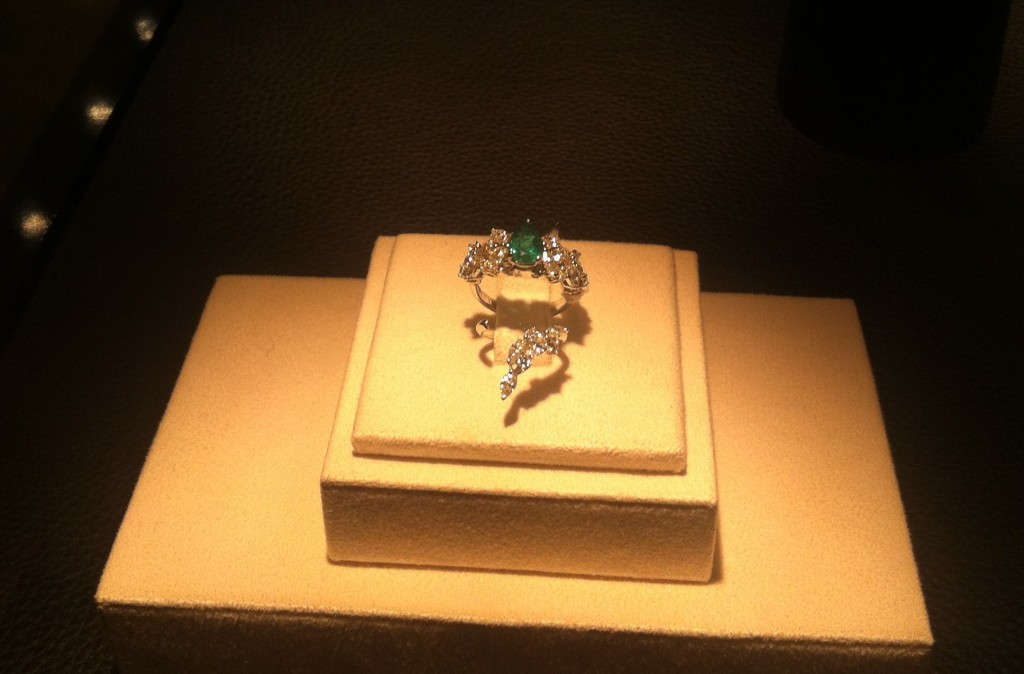 Gorgeous ring set in white gold with emerald and marquise cut diamonds, exclusively for TSUM , YEPREM Jewellery 