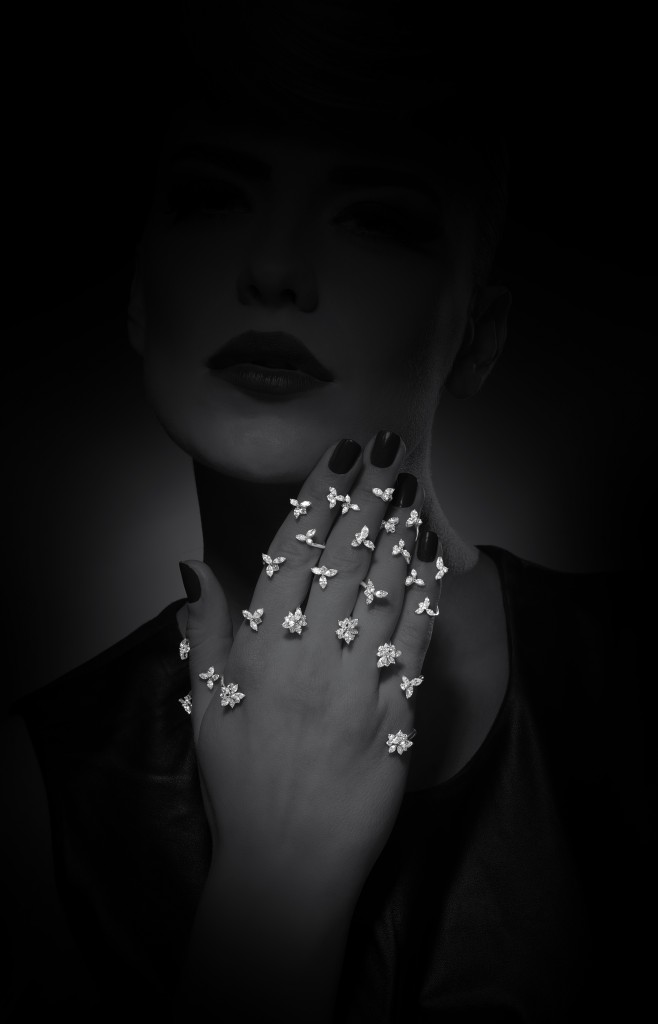 Snowflakes rings set in white gold with diamonds from Y-Conic collection, YEPREM Jewellery