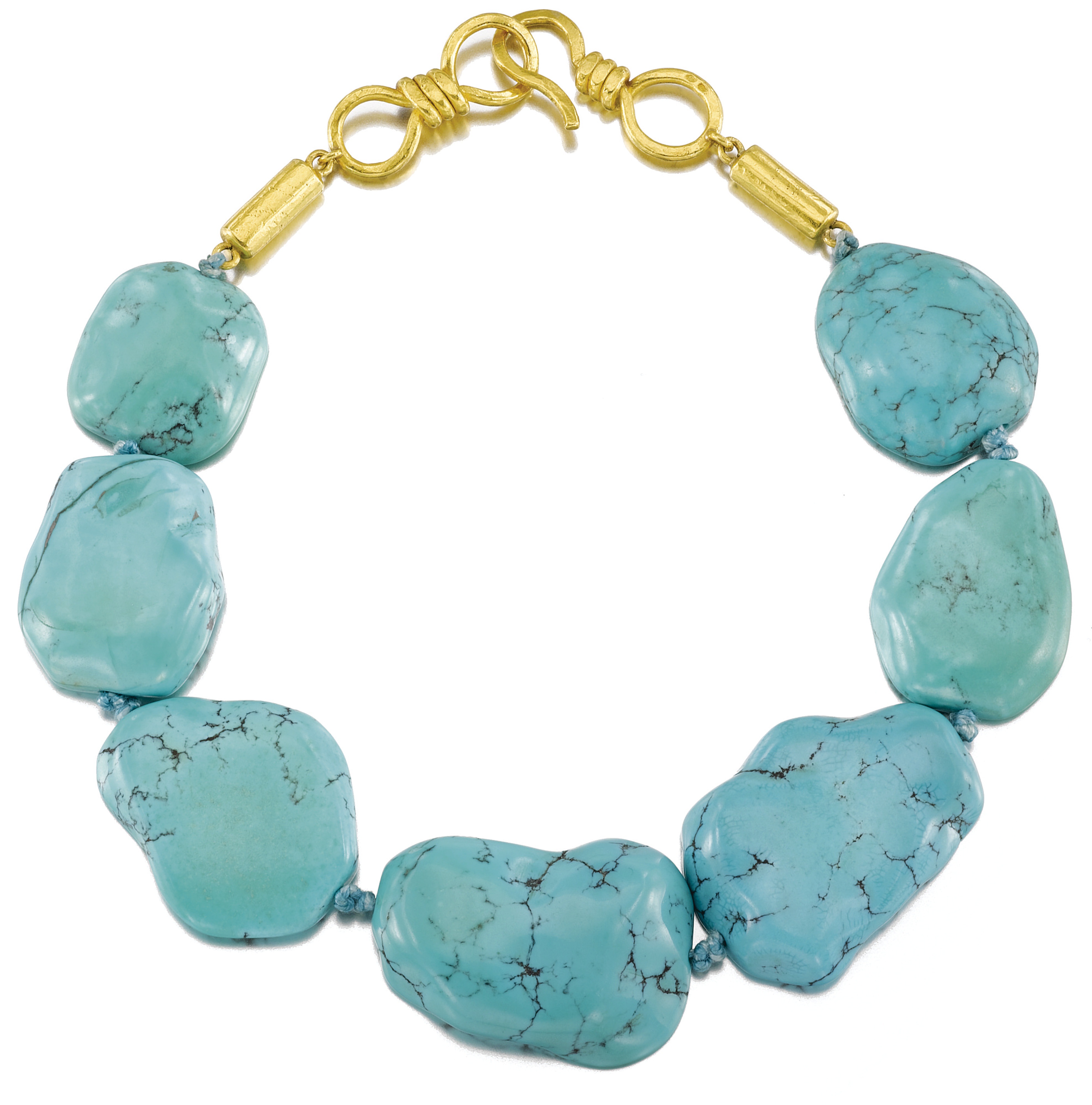 Gold and turquoise necklace, Suzanne Belperron, 1955-1970. Sold for 45000 CHF at Sotheby's in Geneva.