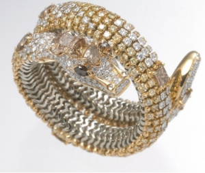 Fancy diamonds snake bracelet, Carlo Luca Della Quercia