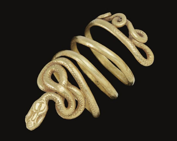 Roman gold snake ring, c. 1st century B.C.-1st century A.D., sold for $16,250 on an estimate of $3000-5000 (courtesy Christie's Images)