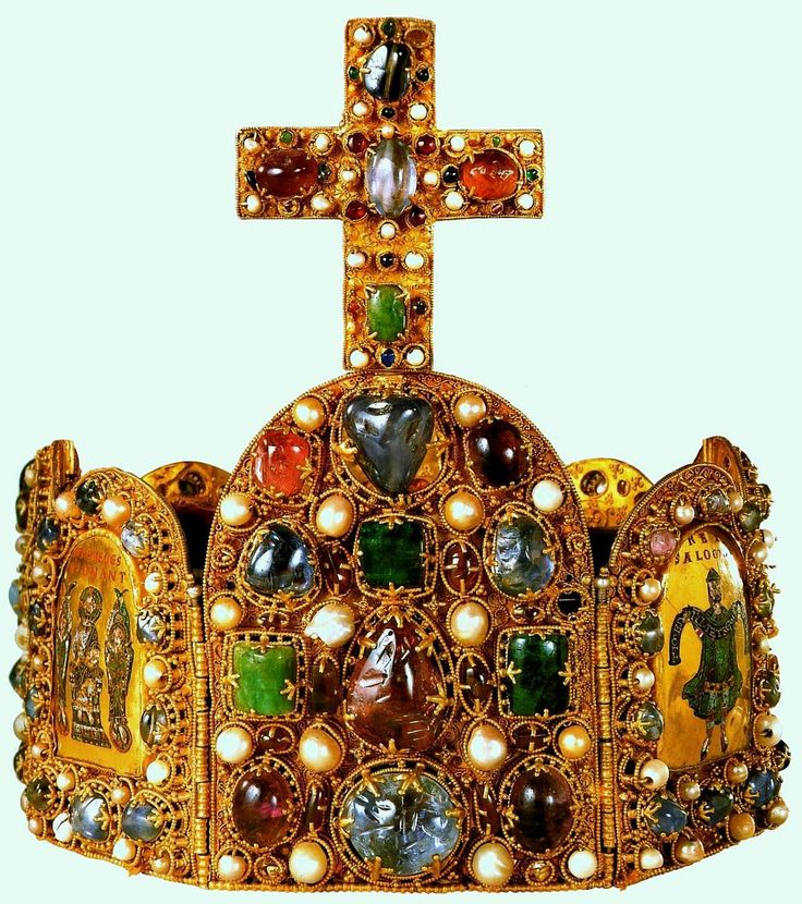 Imperial crown of Charlemagne made of 144 precious stones and pearls