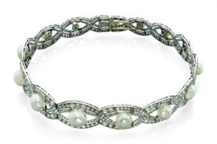 Belle Epoque diamond and pearls collier de chien, Chaumet