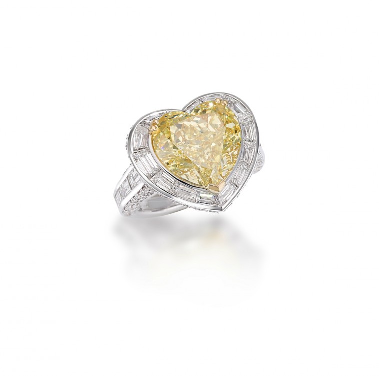 Imperial Fancy yellow heart shape diamond ring, Picchiotti