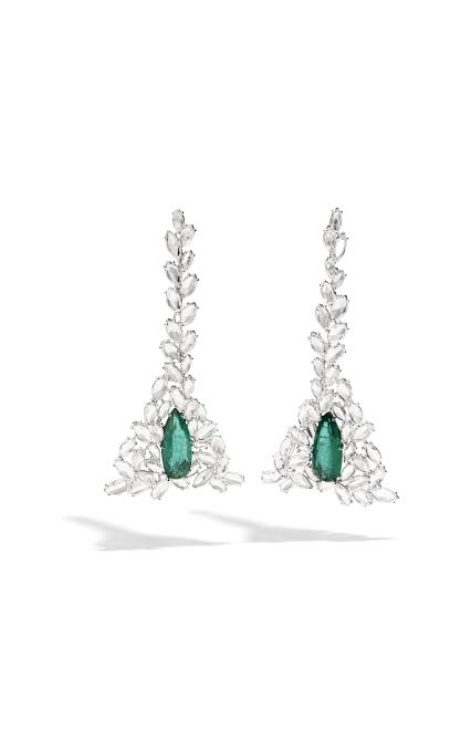Emerald, diamond earrings, Busatti Milano